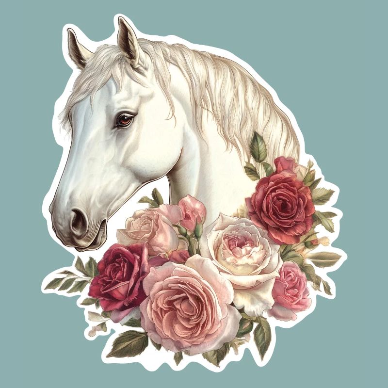 Cheval avec des fleurs