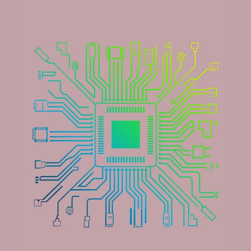Colorful Computer Circuit Board Tech Electronic