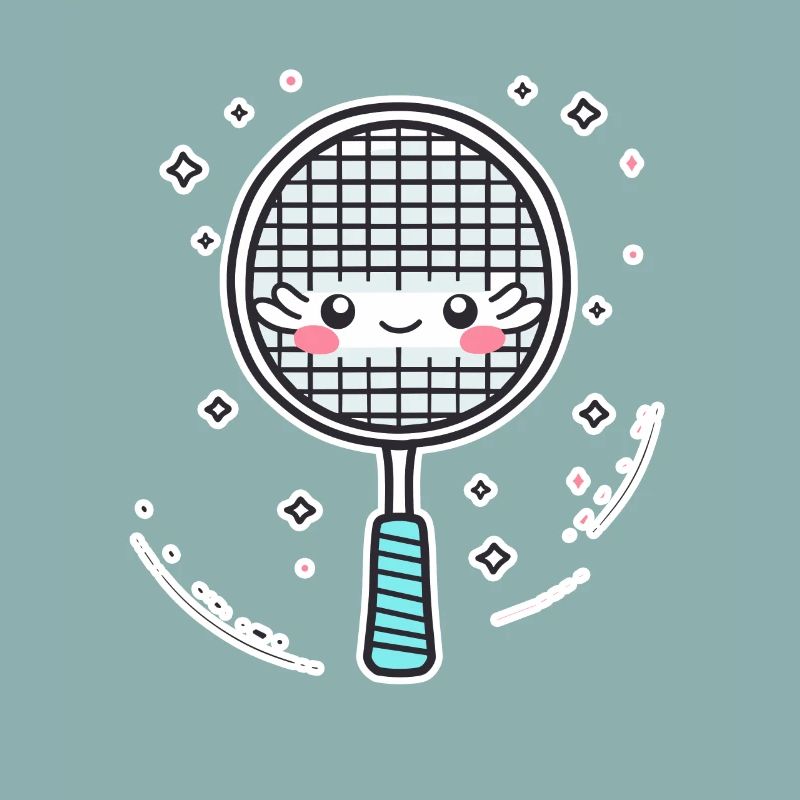 Badmintonschläger Comic Look