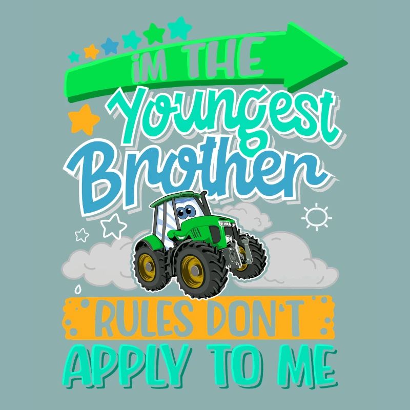 Jüngster Bruder mit Traktor Motiv
