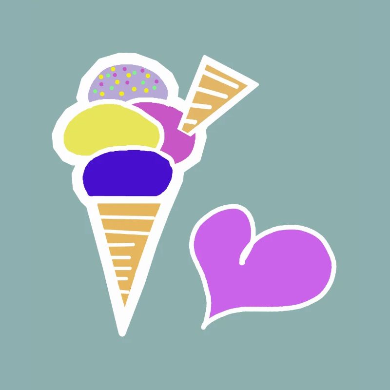 Eiscreme Eis  Eiswaffel Kinder Retro 60er