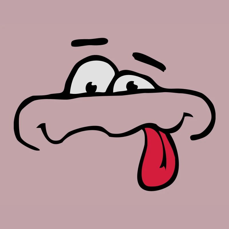 Drôle de bande dessinée Visage Langue Sortir