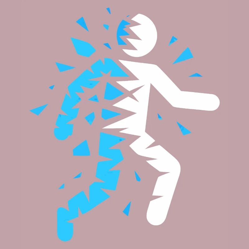 Blaue explodierte Silhouette