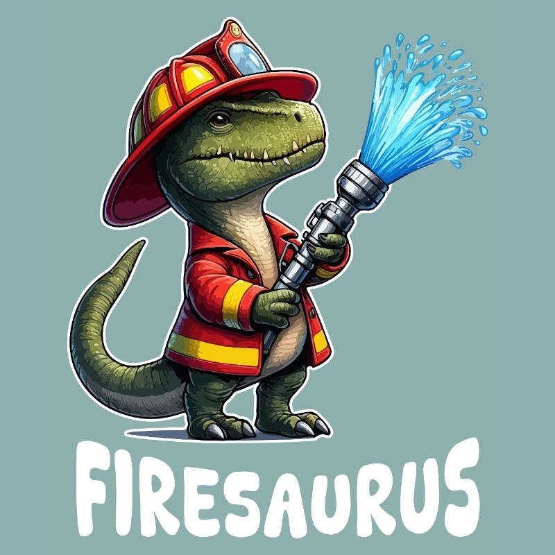 Firesaurus Feuerwehrmann Maskottchen