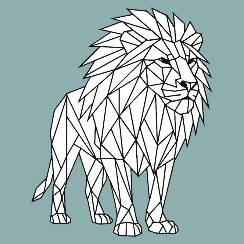 Geometrischer Löwe Polygon Stil