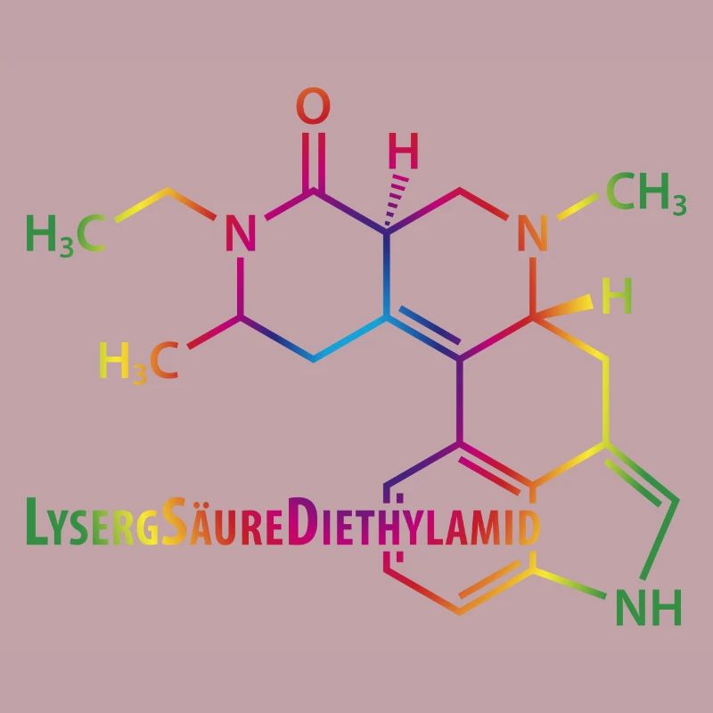 LSD Strukturformel bunter Regenbogen Drogen Rausch