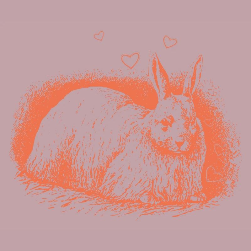 Lapin rétro avec coeurs lapin de Pâques