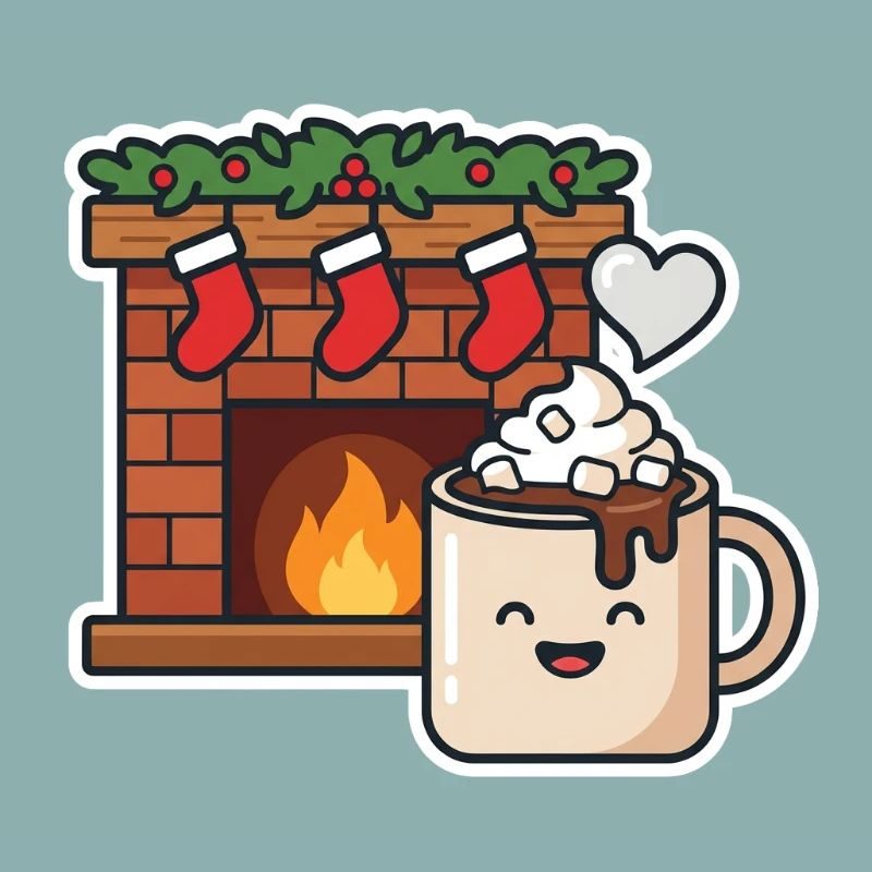 Chocomel chaud près du feu joyeux