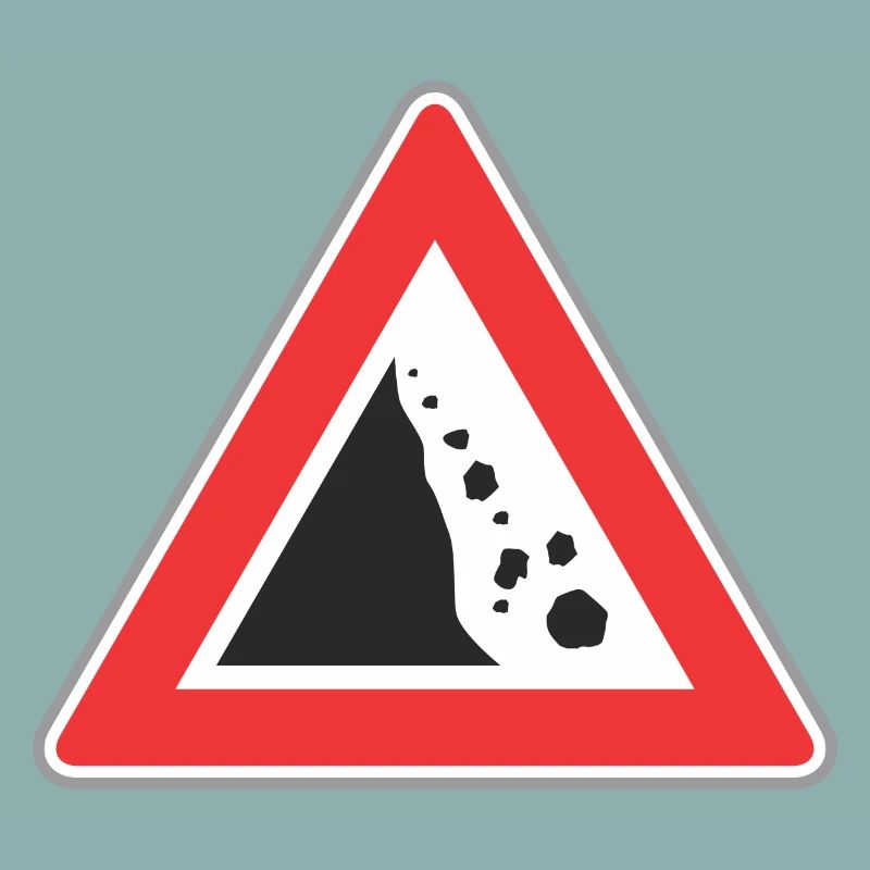 Panneau routier chute de pierre