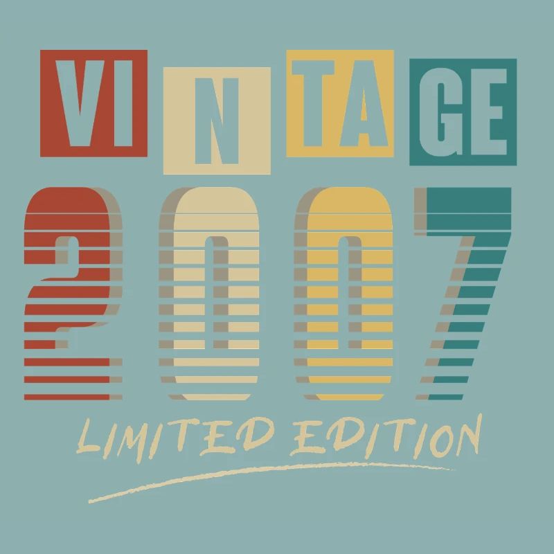 2007 Vintage 2007 né en 2007 anniversaire. Année 2