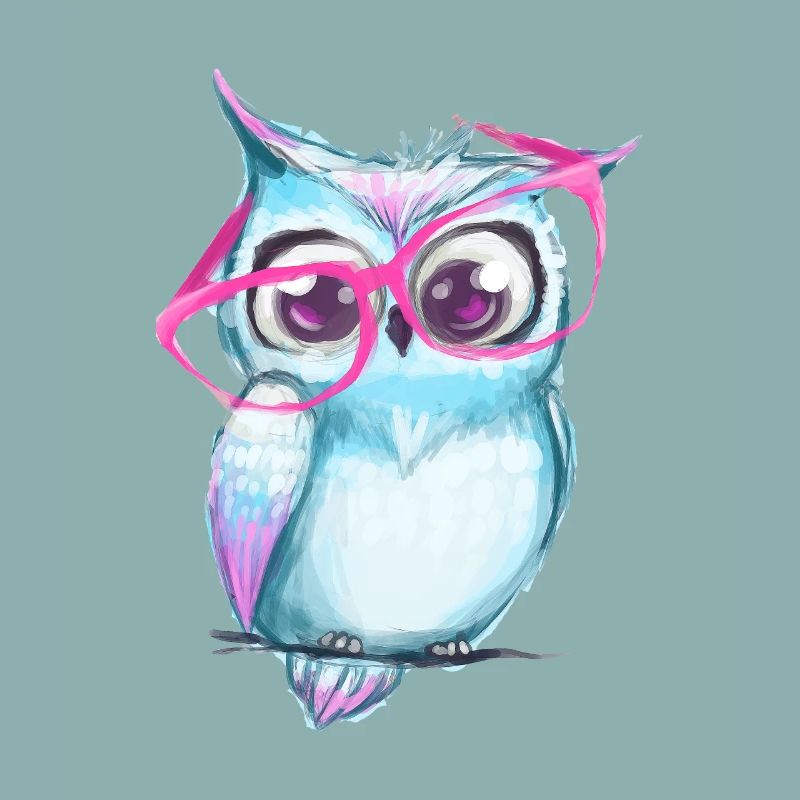 Süße Eule mit Brille