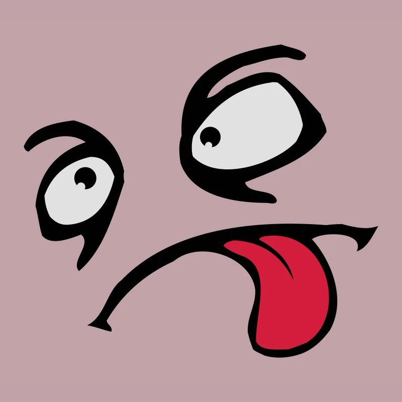 Komisches Comic Gesicht Cool Zunge Rausstrecken