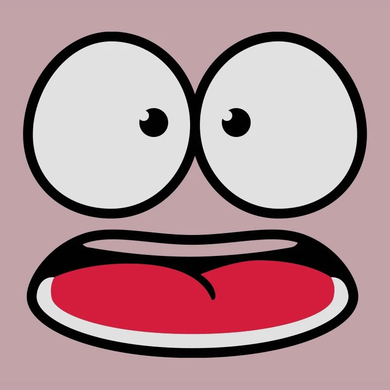 Visage de dessin animé effrayé et peu sûr de lui