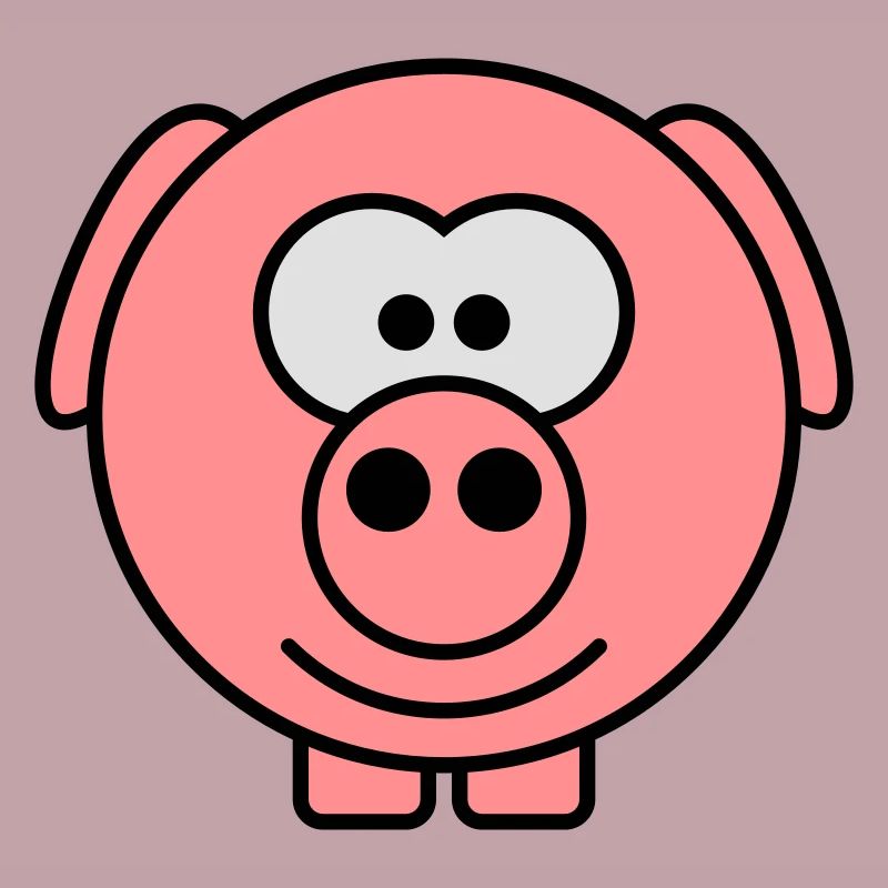 Cute cartoon comic pig peeps friendly