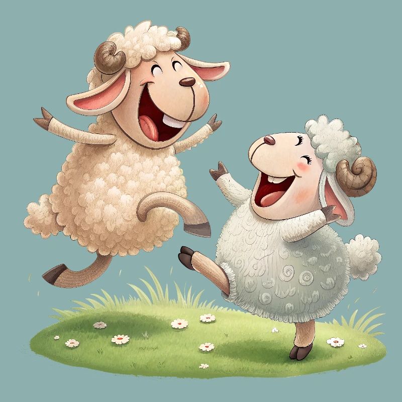 Duo de moutons joyeux