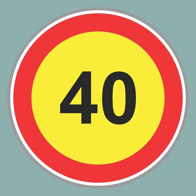 Road Sign 40 yellow