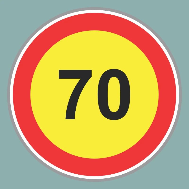 Road Sign 70 yellow