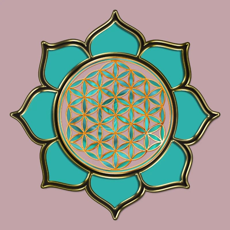 BLUME DES LEBENS - LOTUSBLÜTE - türkis