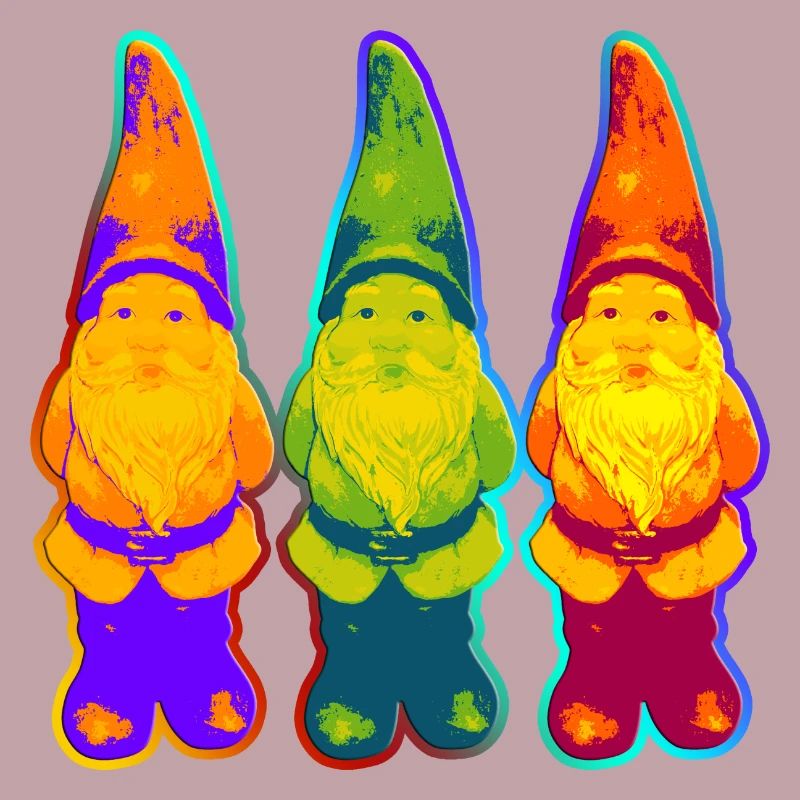 Gartenzwerg Trio - neon style / pop art