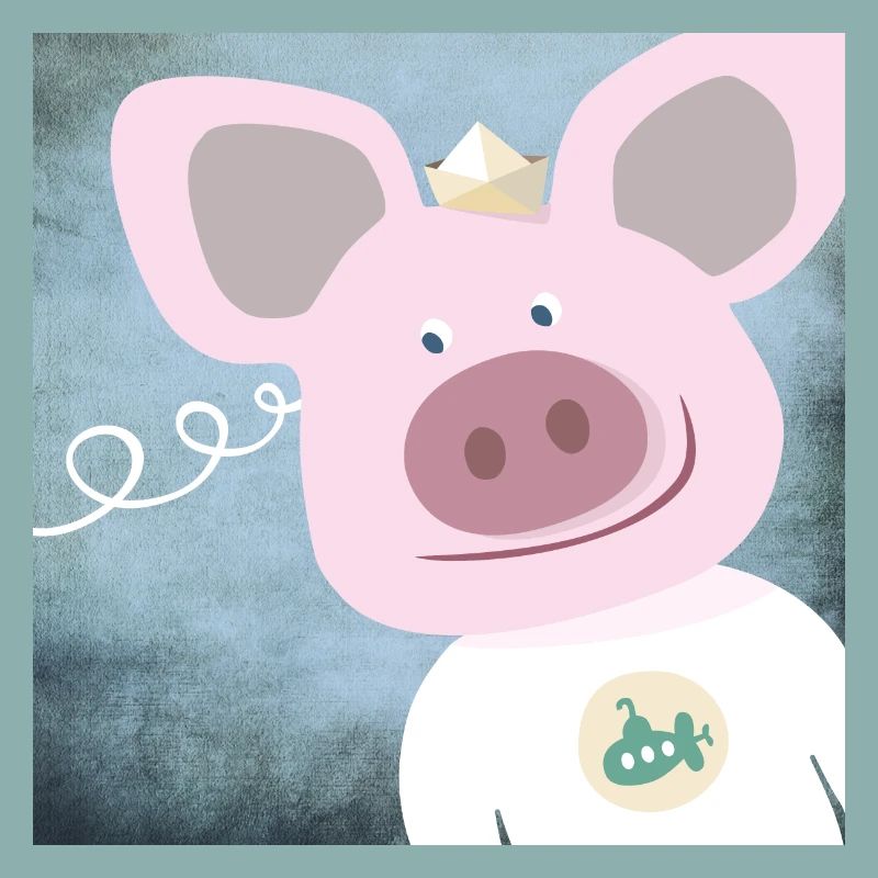 Poster Schwein Kinderzimmer Ahoi Moin