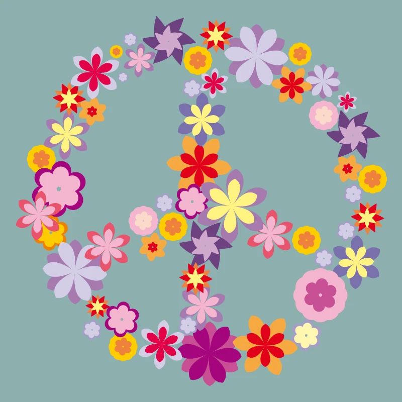 Peace / Paix symbole de fleurs