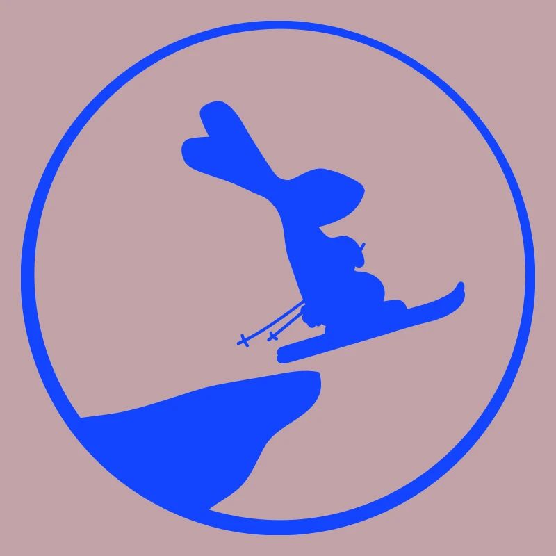 Bunny Moon Ski Bunny Jump Cliff Skiing Night