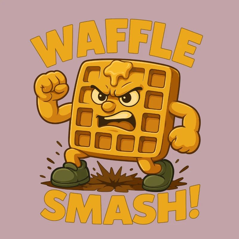 Waffel Smash Lustiges Frühstück Essen Wortspiel