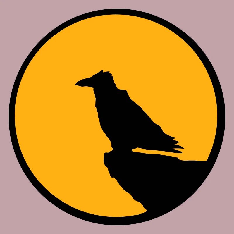 Vogel sitzt Mond nachts Klippe Werwolf heulen Wolf