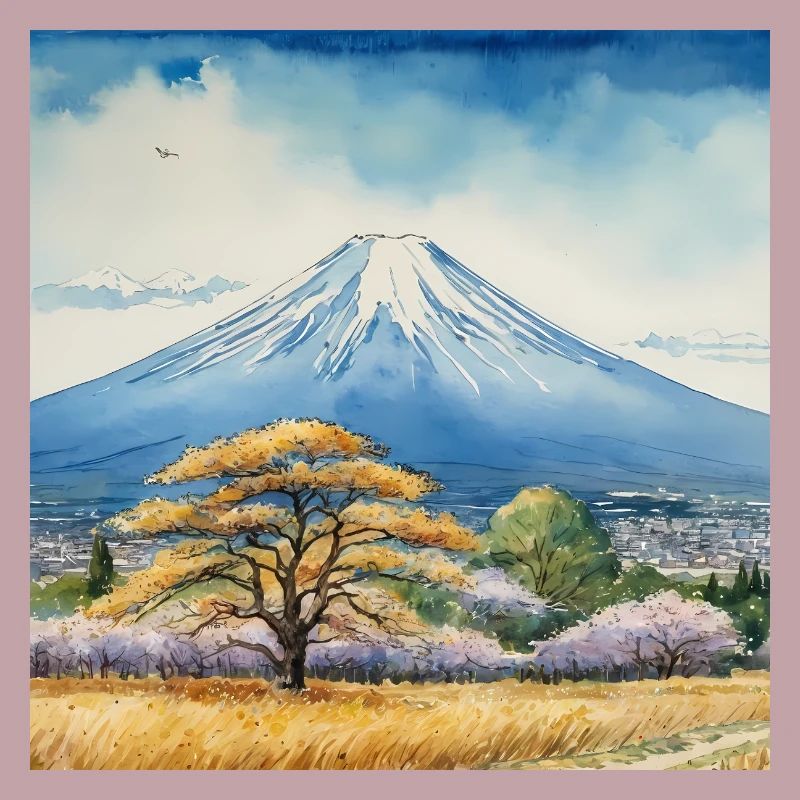 Vue printanière du Fuji