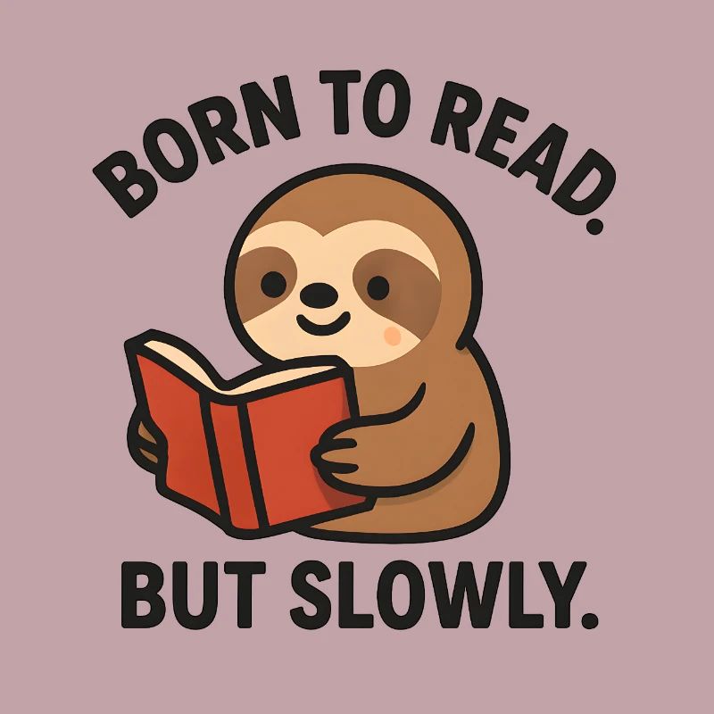 Born to Read But Slowly - Funny Sloth
