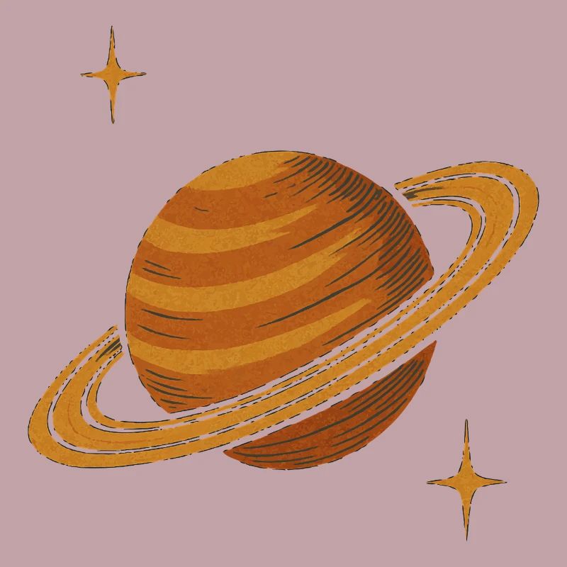 Planète Saturne rétro – Design spatial vintage