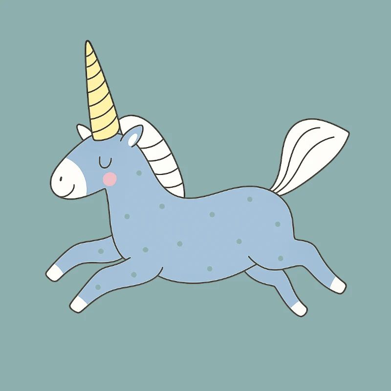 cute unicorn in blue
