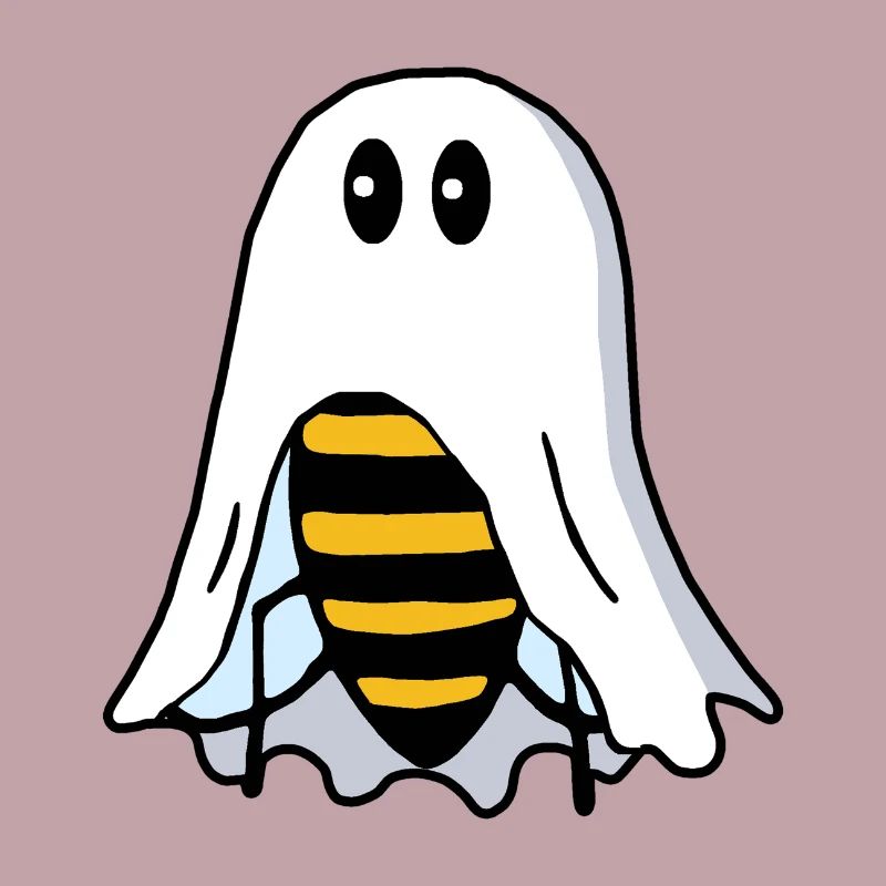 Funny Bee Disguised as Ghost Ghost
