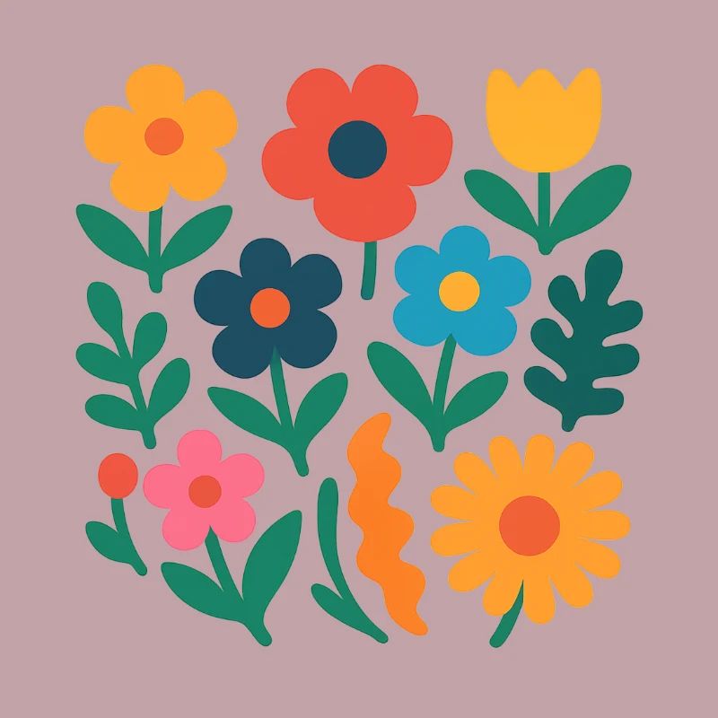 Bloody Vibes - Fleurs Flat Design