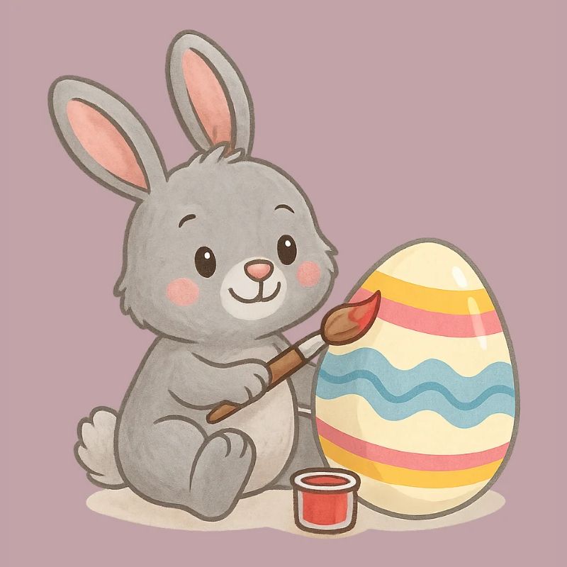 Oeuf peint lapin de Pâques - Design de Pâques mignon