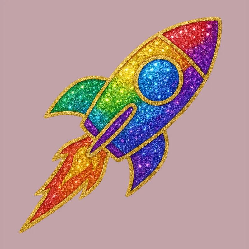 GlitzerRakete Regenbogen Durchstarter Glitzer Gold