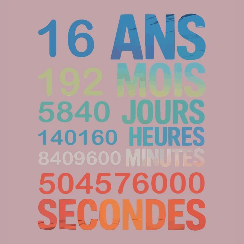 16 Ans en Chiffres – Cadeau Anniversaire Original