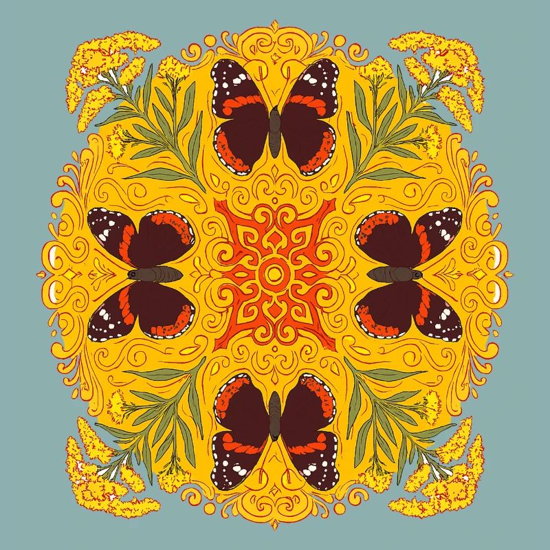 Red Admiral Butterfly Mandala