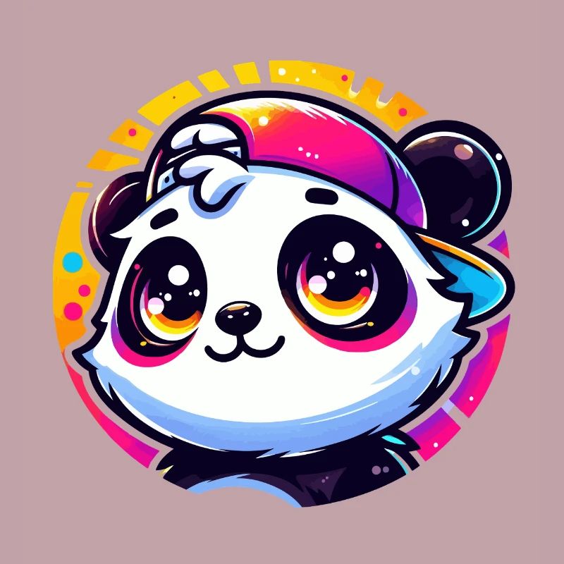 Kawaii Panda mit Kappe