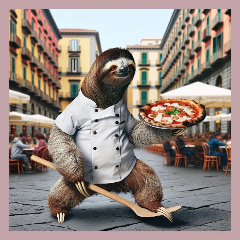 Faultier Pizzabäcker Pizzabäcker Neapel