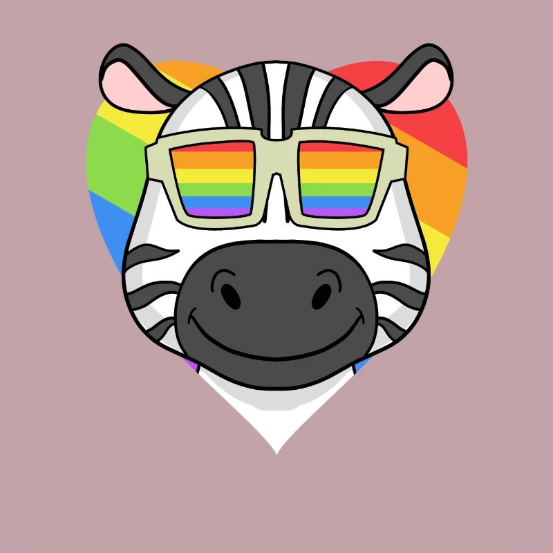 Regenbogen - Zebra mit Brille