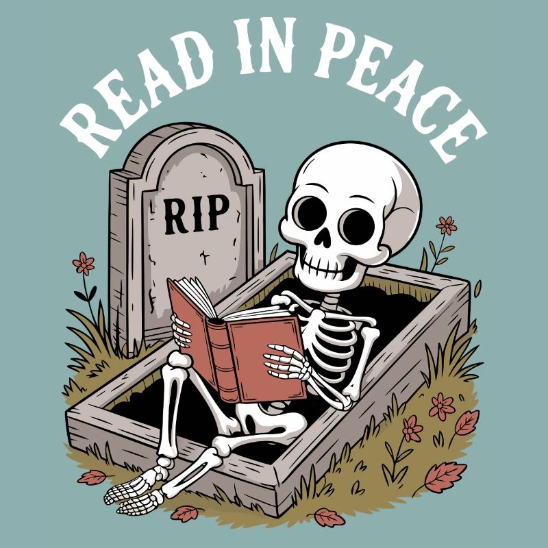Read In Peace Skeleton Bücher Reading Funny Reader