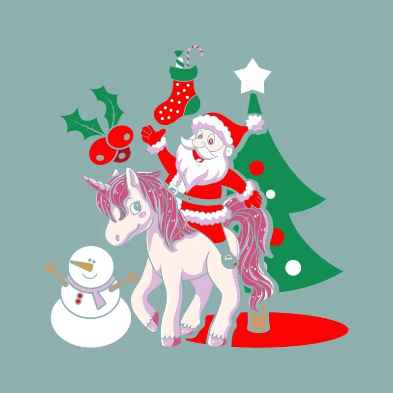 Santa Einhorn Weihnachtsmann Weihnachten Geschenk