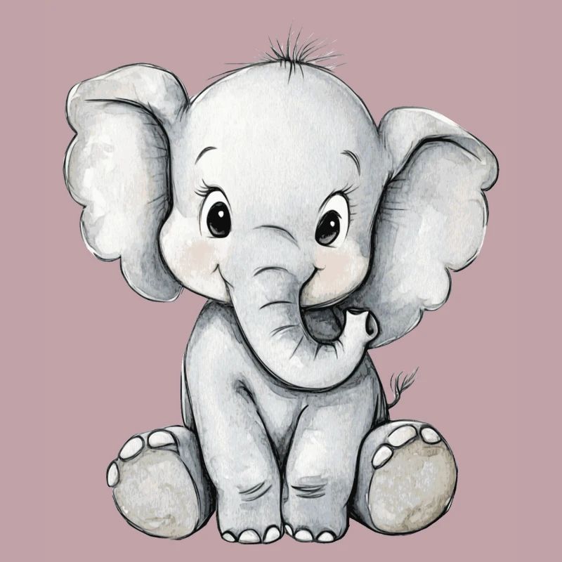 petit éléphant mignon