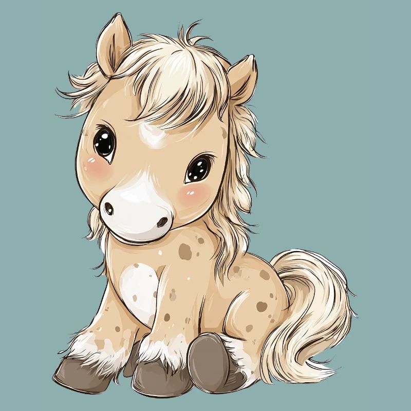 Mignon bébé poney cheval
