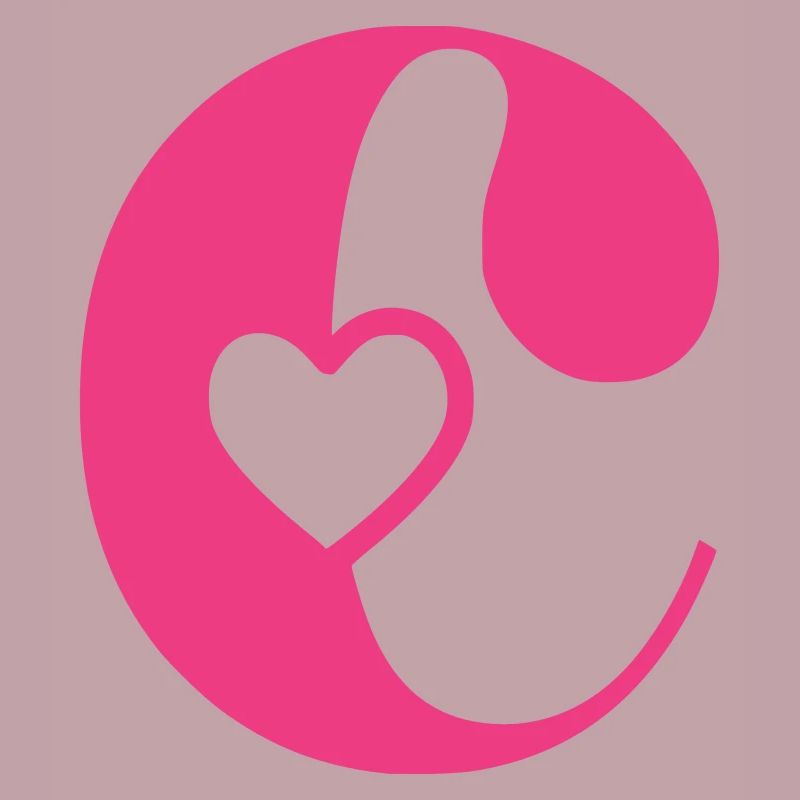 Letter c Initial letter with heart