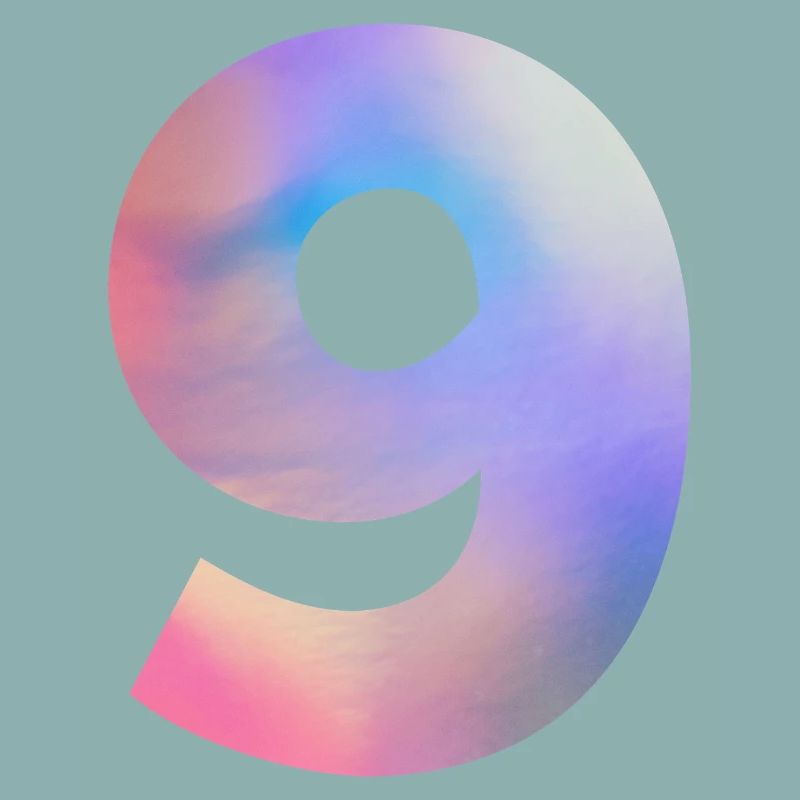Numéro 9 coloré