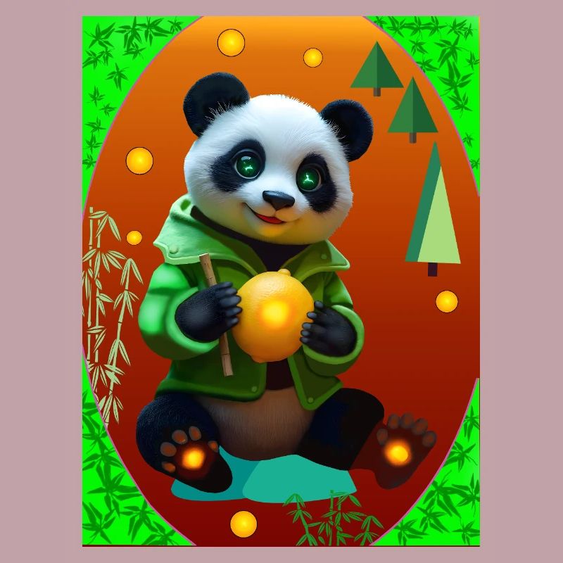 Cyber panda avec citron néon