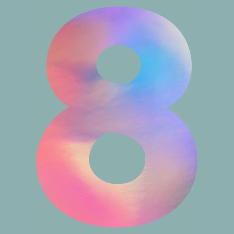 Bunte Zahl 8