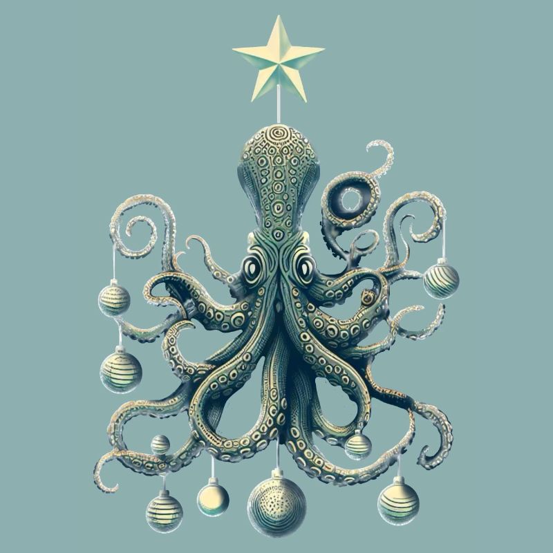 Christmas Octopus with Tree Decorations
